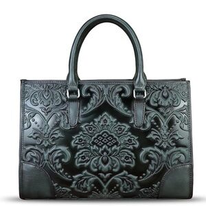 Elegant Embossed Leather Handbag